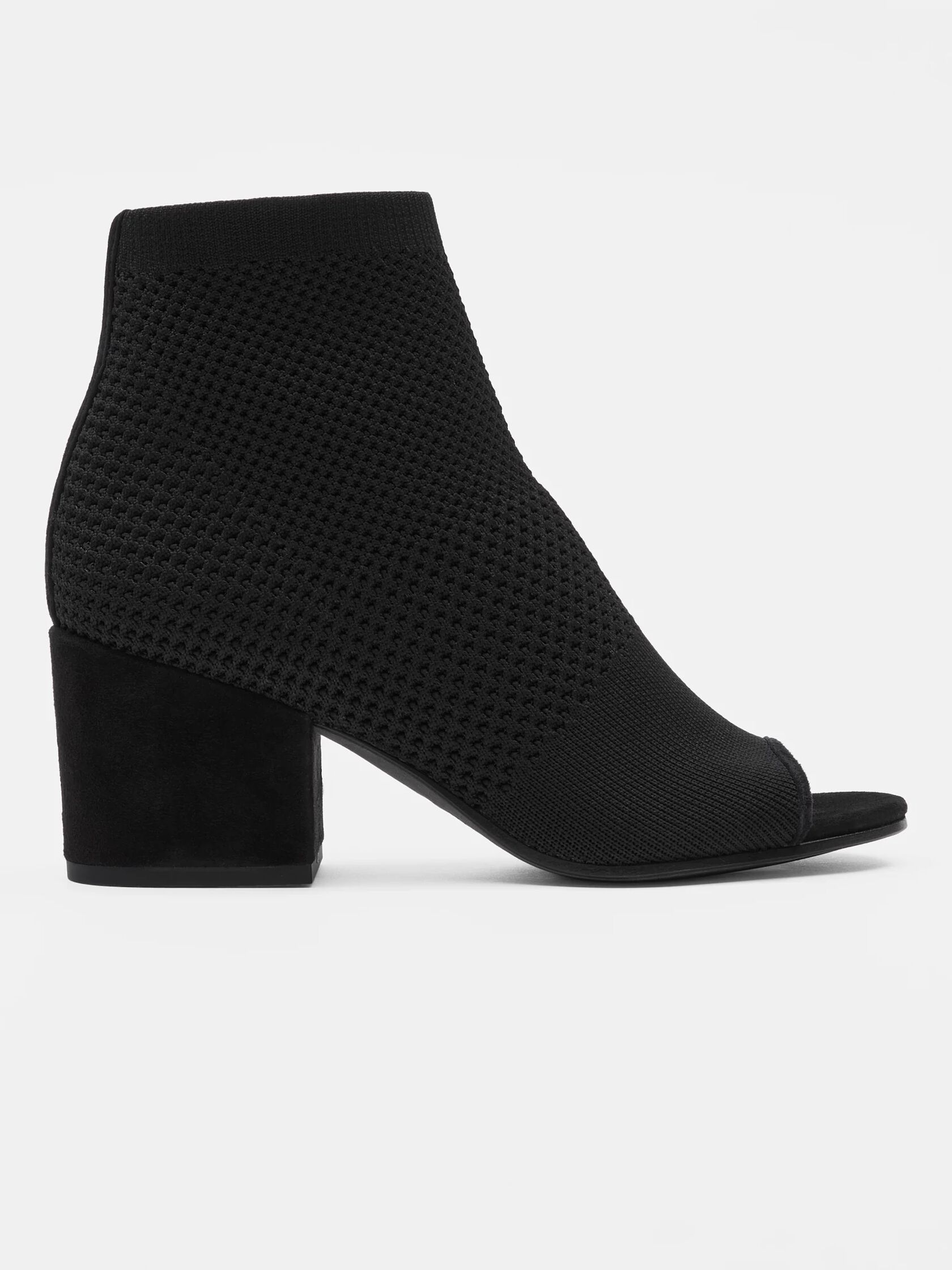 Croft Stretch Knit Open-Toe Bootie