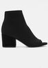 Croft Stretch Knit Open-Toe Bootie