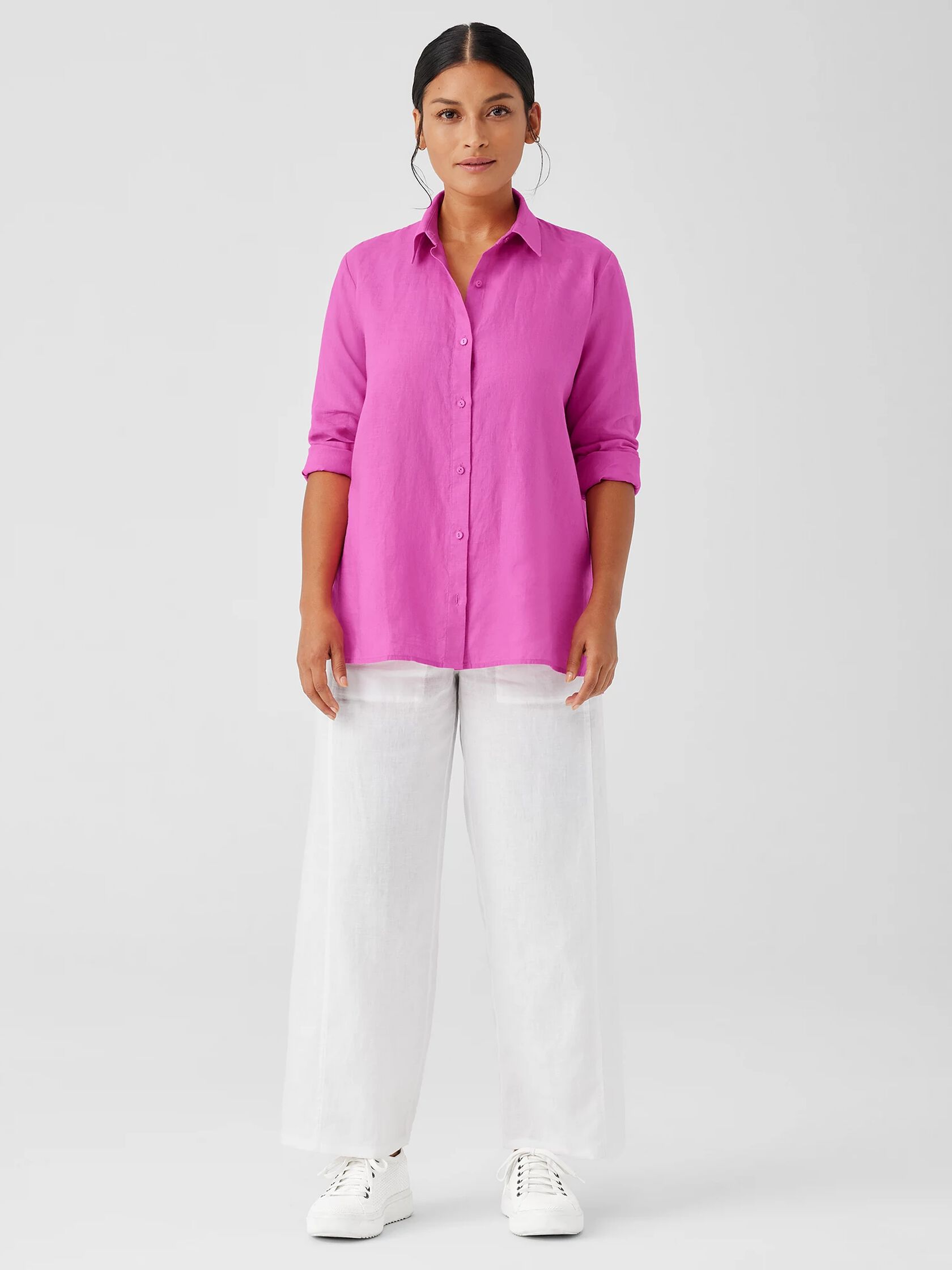 Organic Handkerchief Linen Classic Collar Shirt