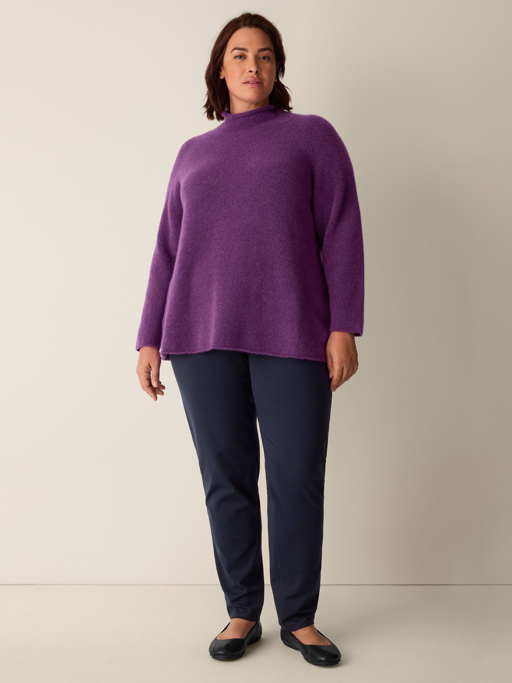 Cashmere Silk Boucle Bliss Turtleneck Top