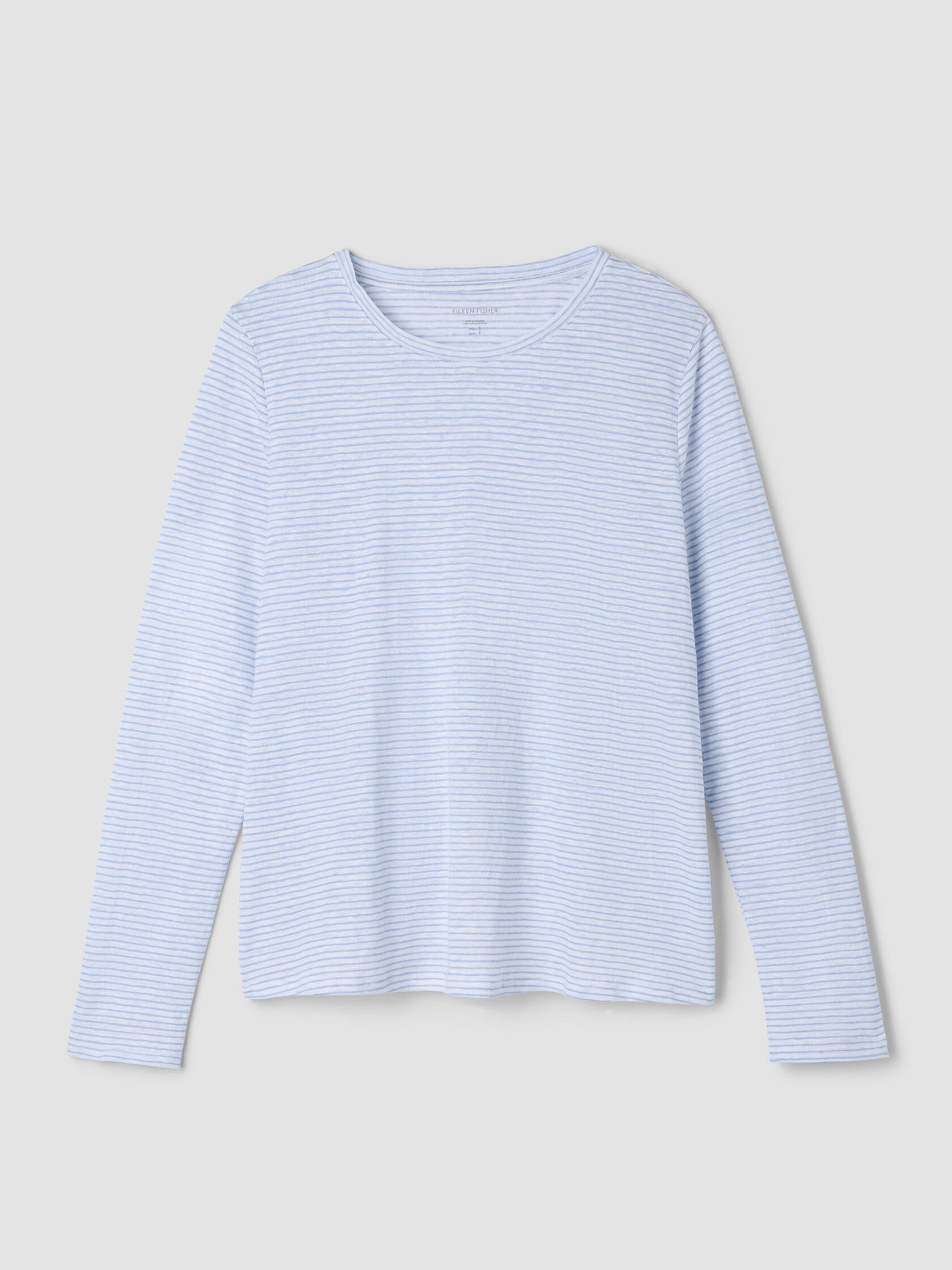 Striped Organic Linen Jersey Long-Sleeve Tee