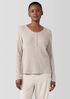 Mélange Organic Cotton Waffle Henley Sleep Top