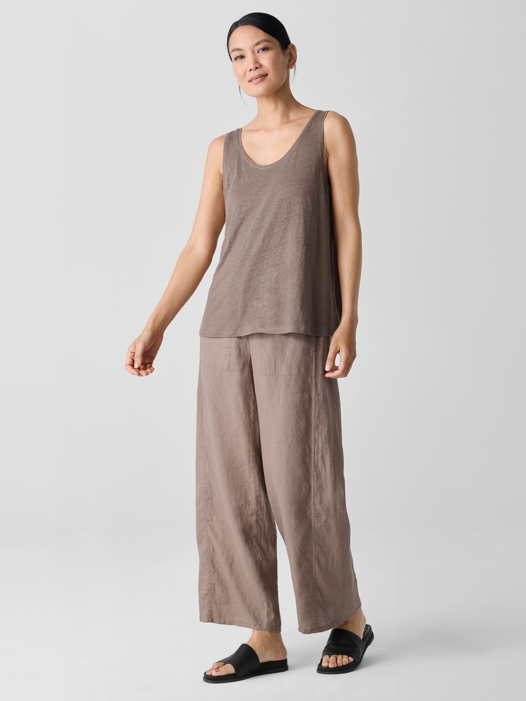 Organic Linen Jersey Scoop Neck Tank