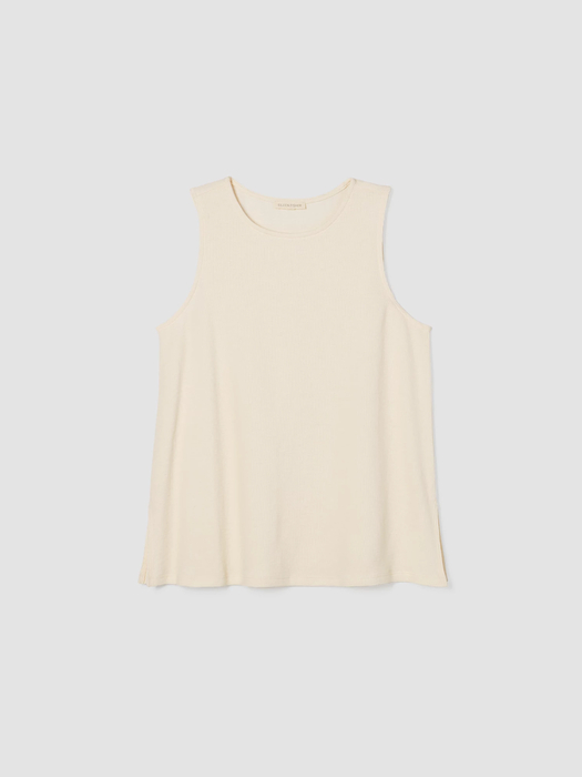 Organic Cotton Slubby Rib Knit Crew Neck Tank