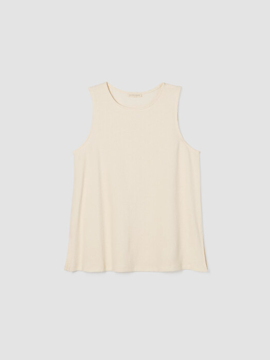 Organic Cotton Slubby Rib Knit Crew Neck Tank