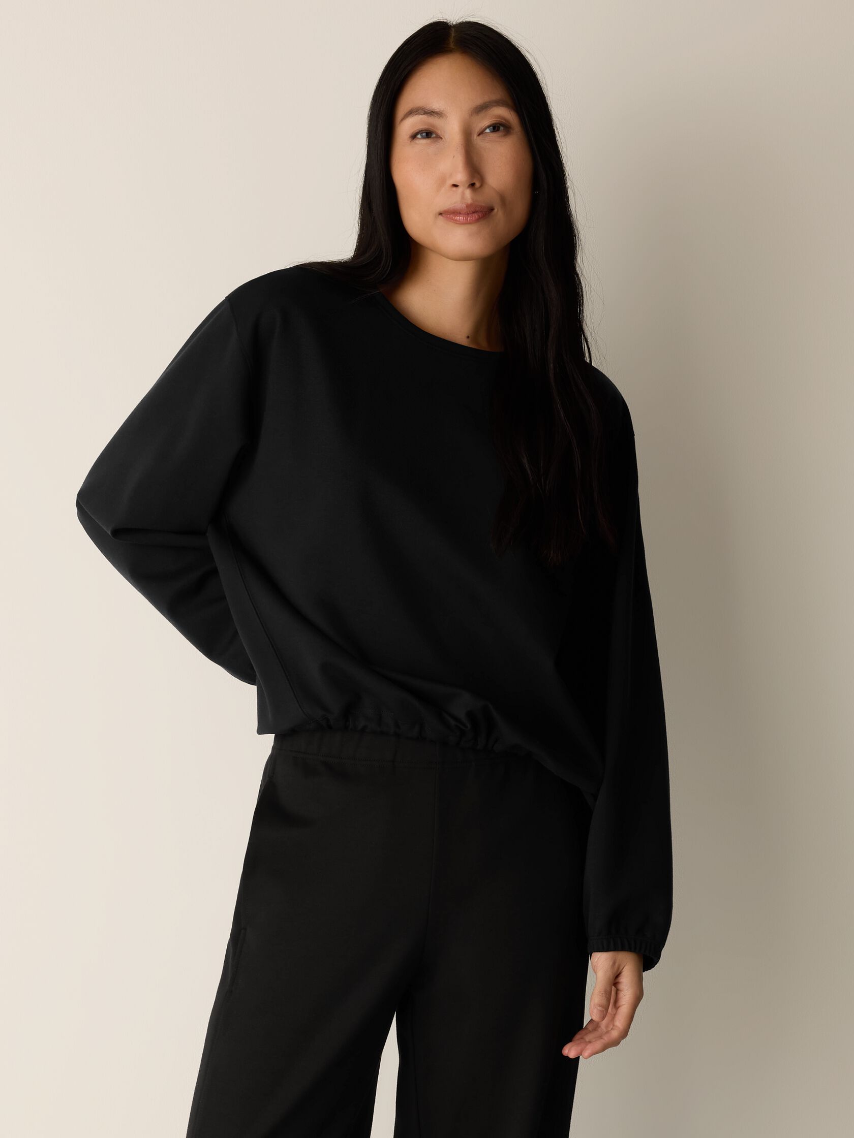 Lightweight Ponte Round Neck Top