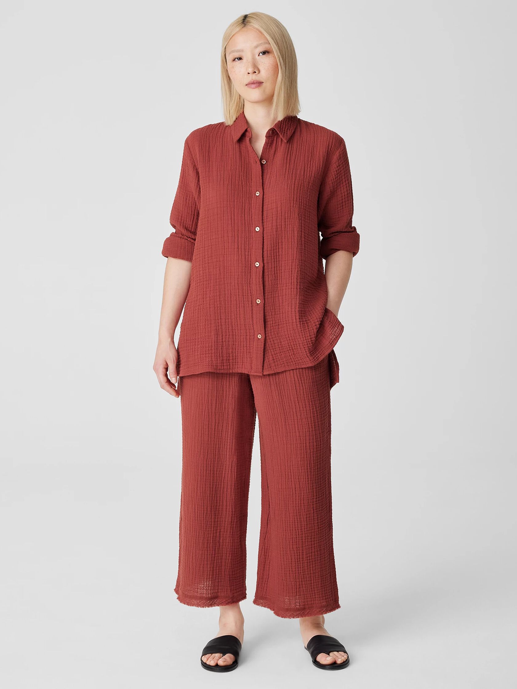 Organic Cotton Gauze Classic Collar Shirt