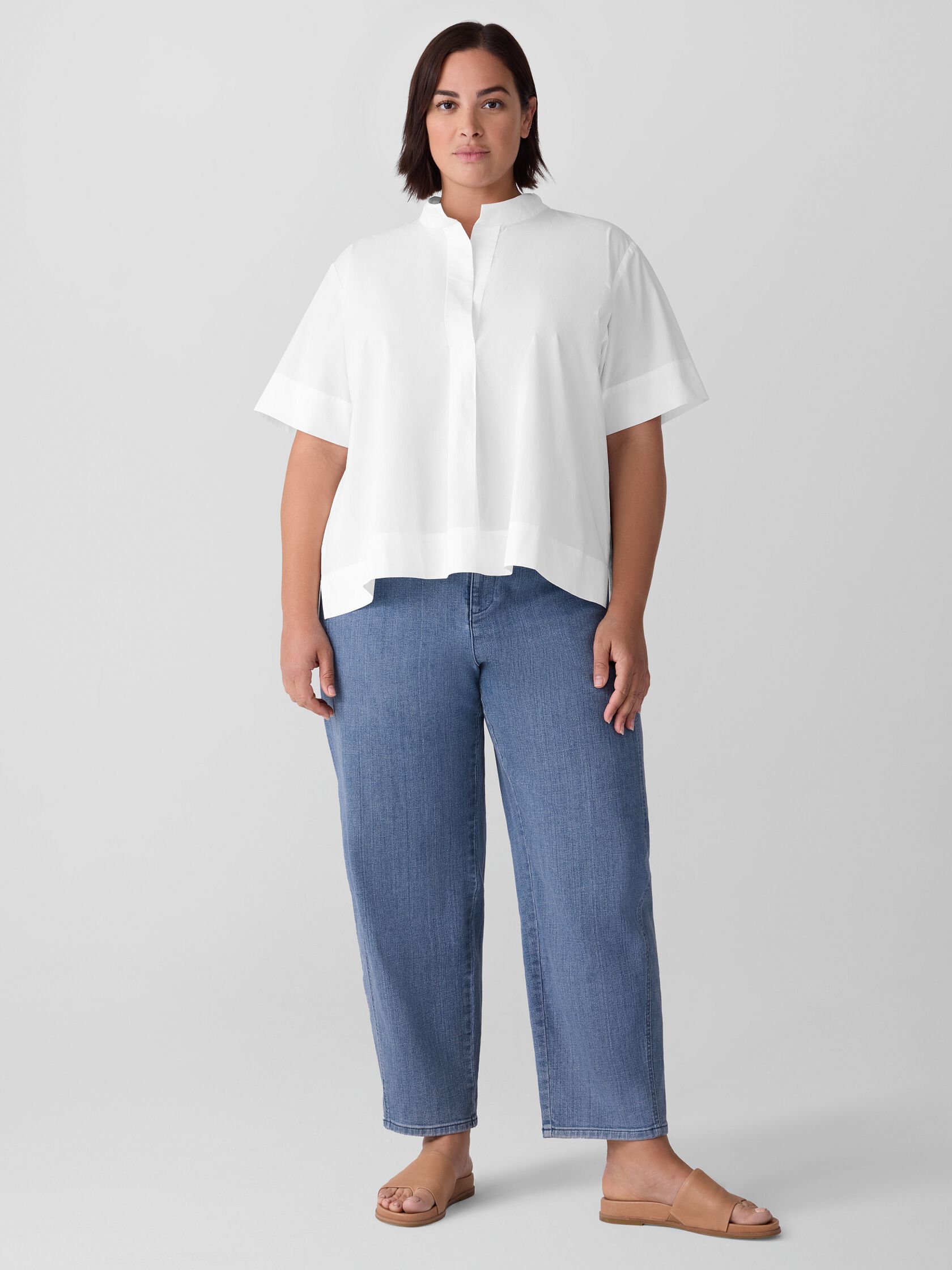 Cotton Stretch Denim Lantern Jean