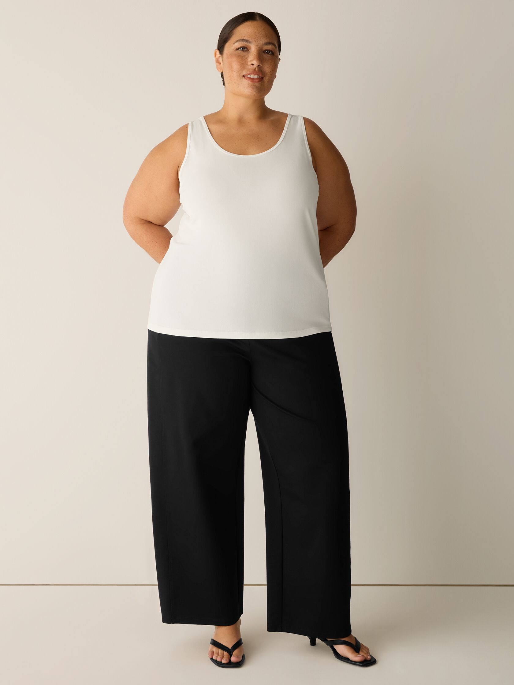 Stretch Silk Jersey Scoop Neck Tank