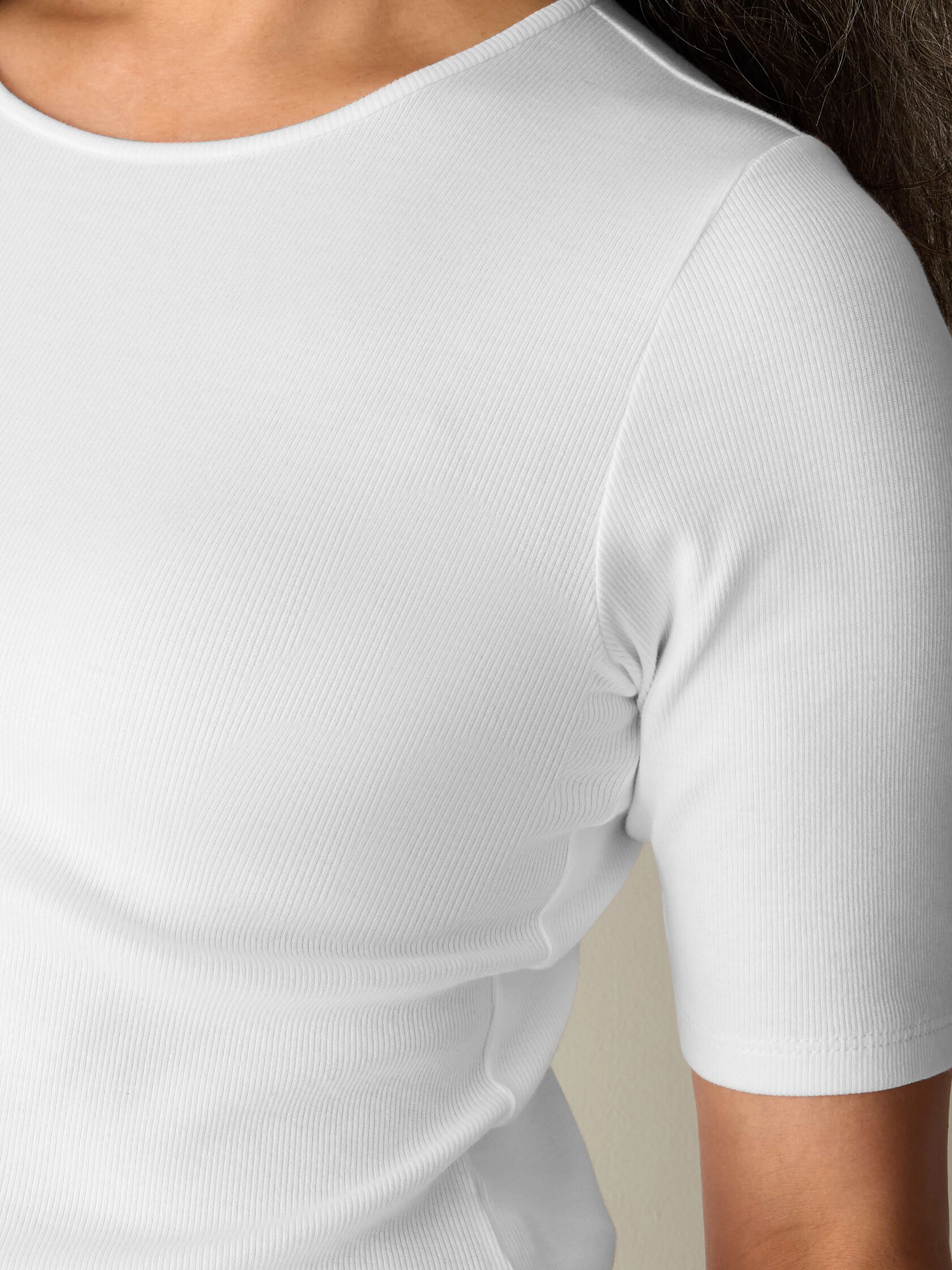 Organic Cotton Stretch Rib Crew Neck Tee
