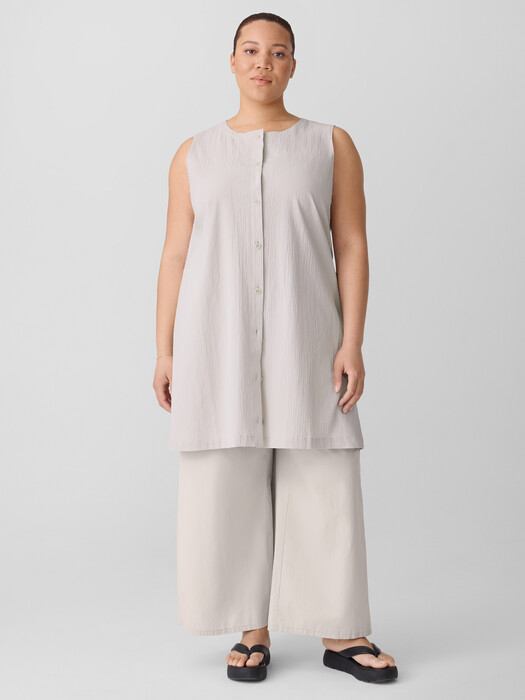 Organic Cotton Pucker Long Vest
