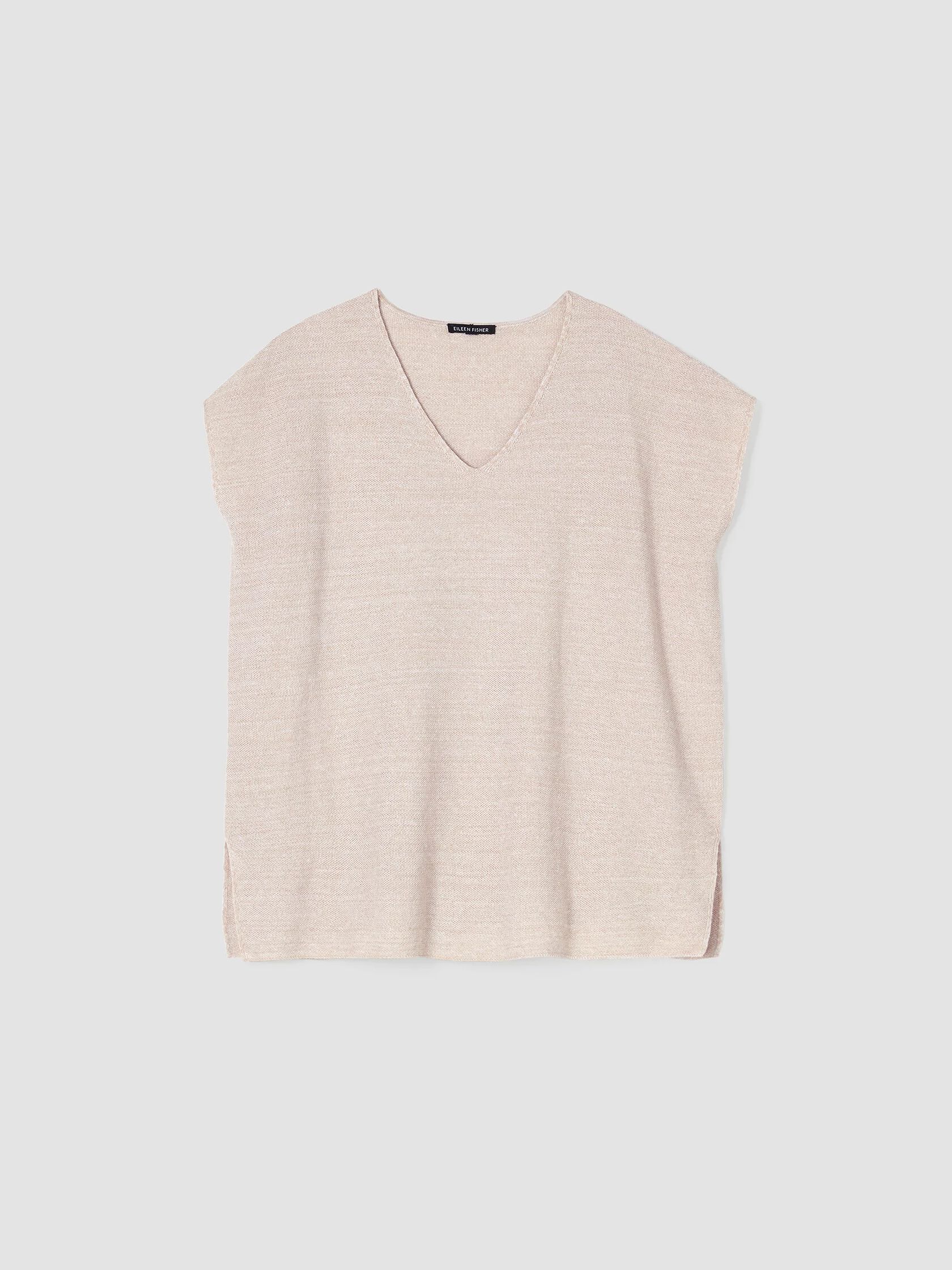Organic Linen Cotton Seed V-Neck Top