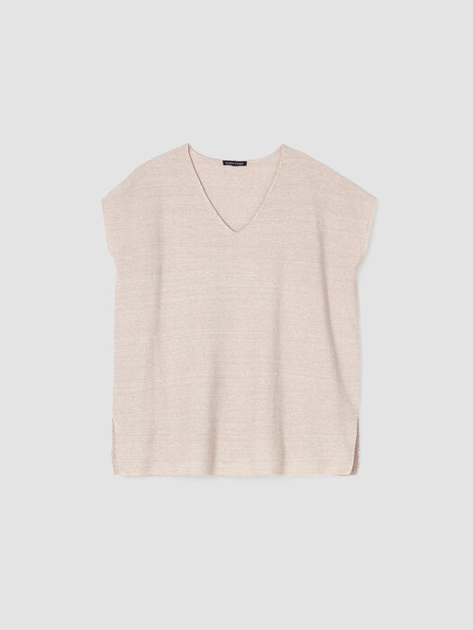 Organic Linen Cotton Seed V-Neck Top
