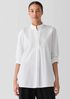 Washed Organic Cotton Poplin Stand Collar Top