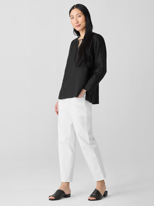 Organic Handkerchief Linen Round Neck Top