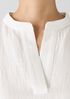 Silk Linen Box Band Collar Top