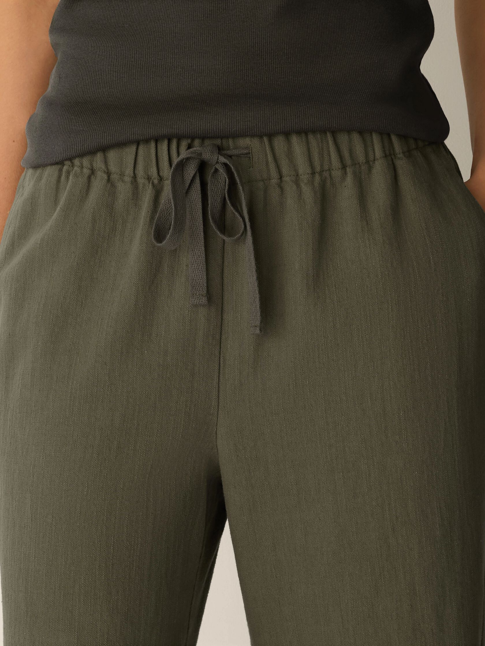 Slubby Organic Cotton Linen Full-Length Straight Pant