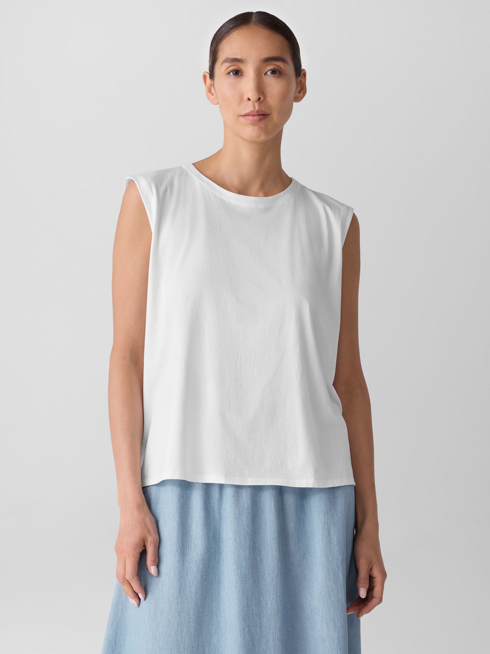 Organic Pima Cotton Jersey Round Neck Tank