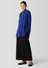 Silk Georgette Crepe Classic Collar Long Shirt