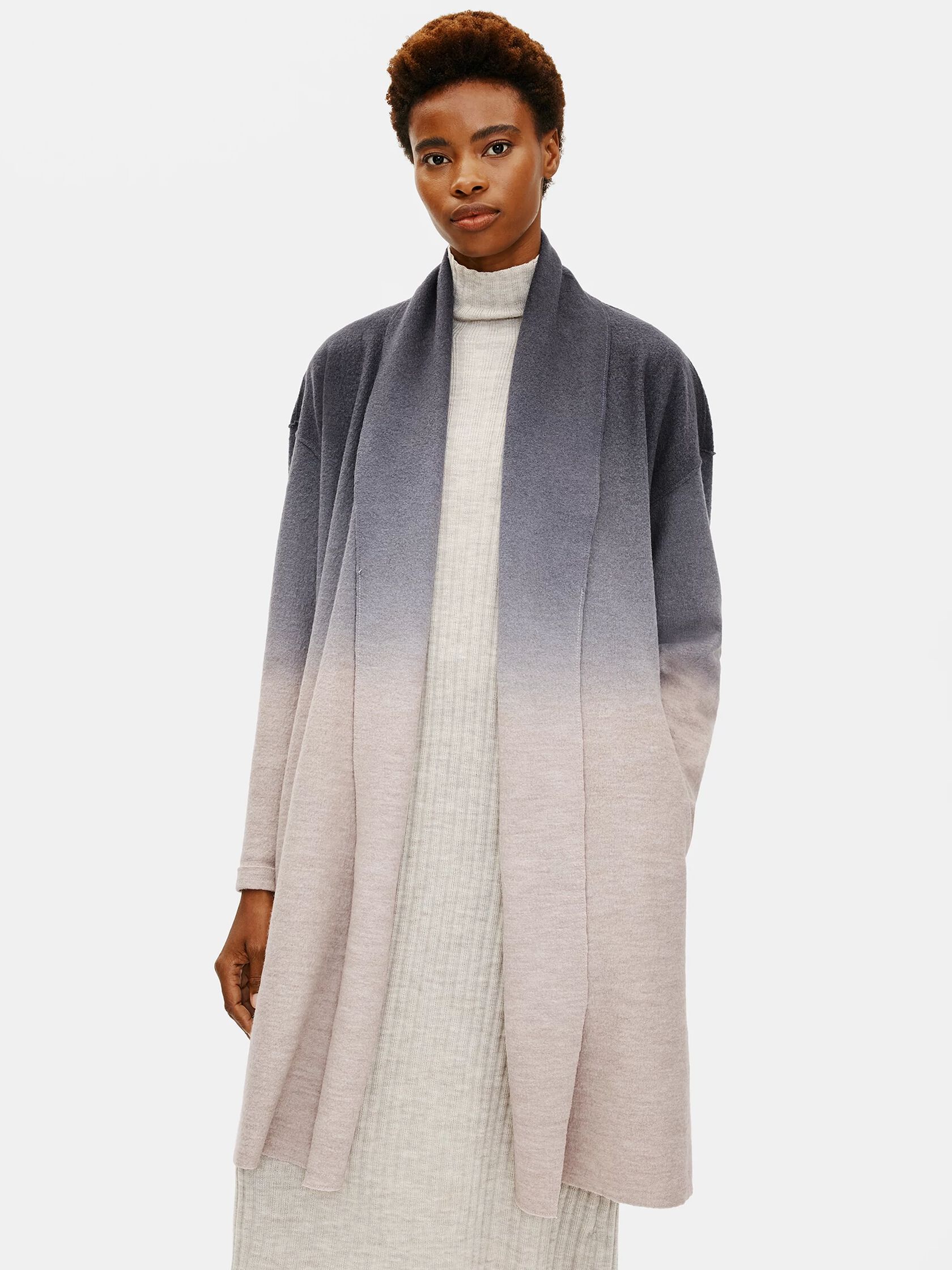 Ombre Boiled Wool Coat in Responsible Wool