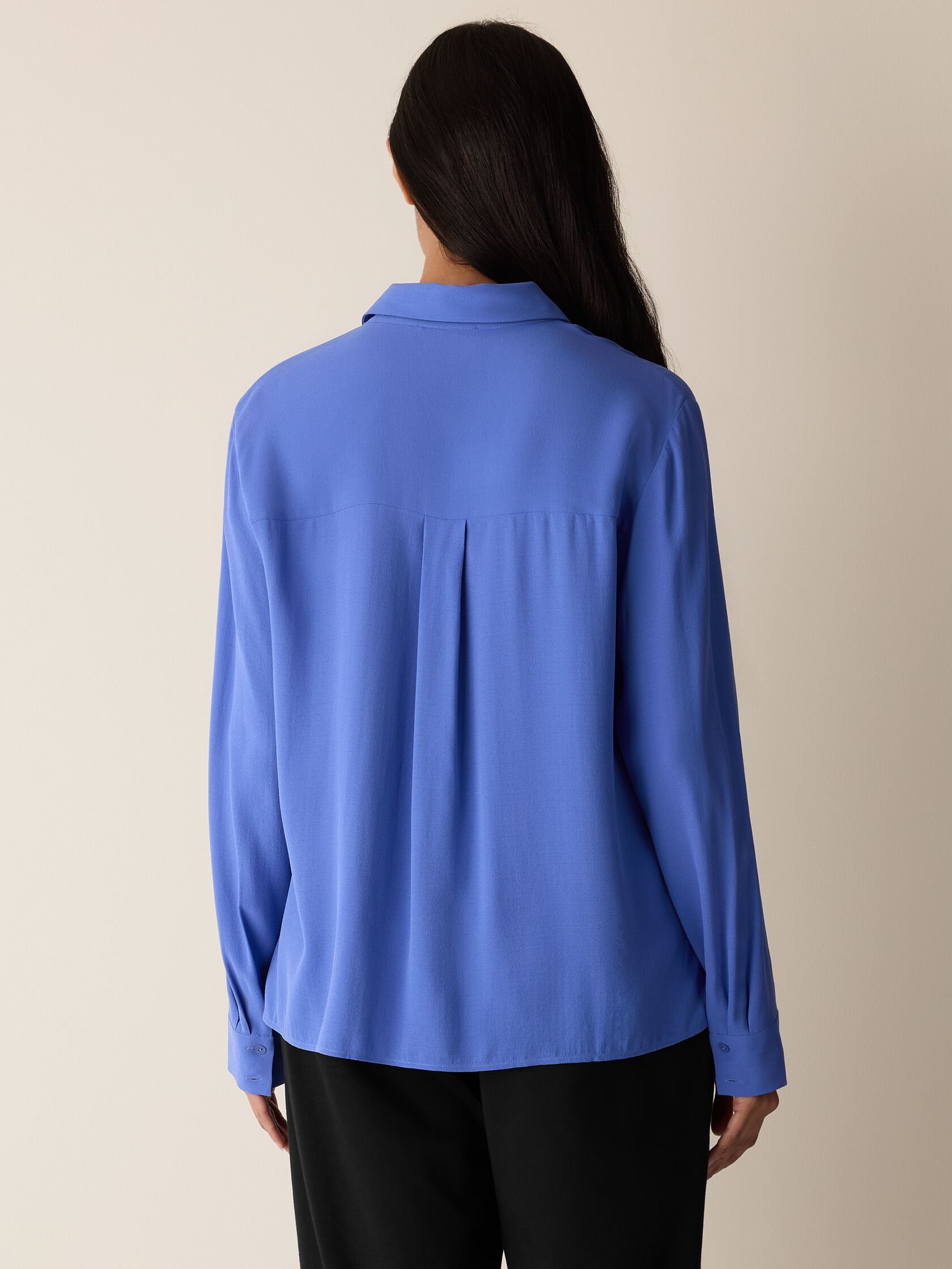 Silk Georgette Crepe Classic Collar Shirt