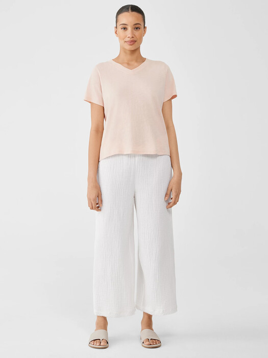 Organic Cotton Slub V-Neck Tee