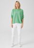Cotton and Recycled Cashmere Mock Neck Top