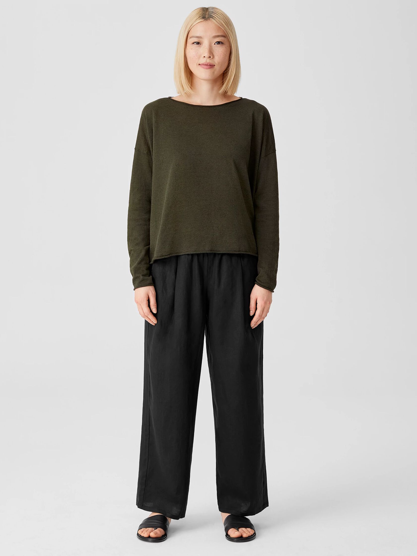 Organic Linen Cotton Jersey Box-Top