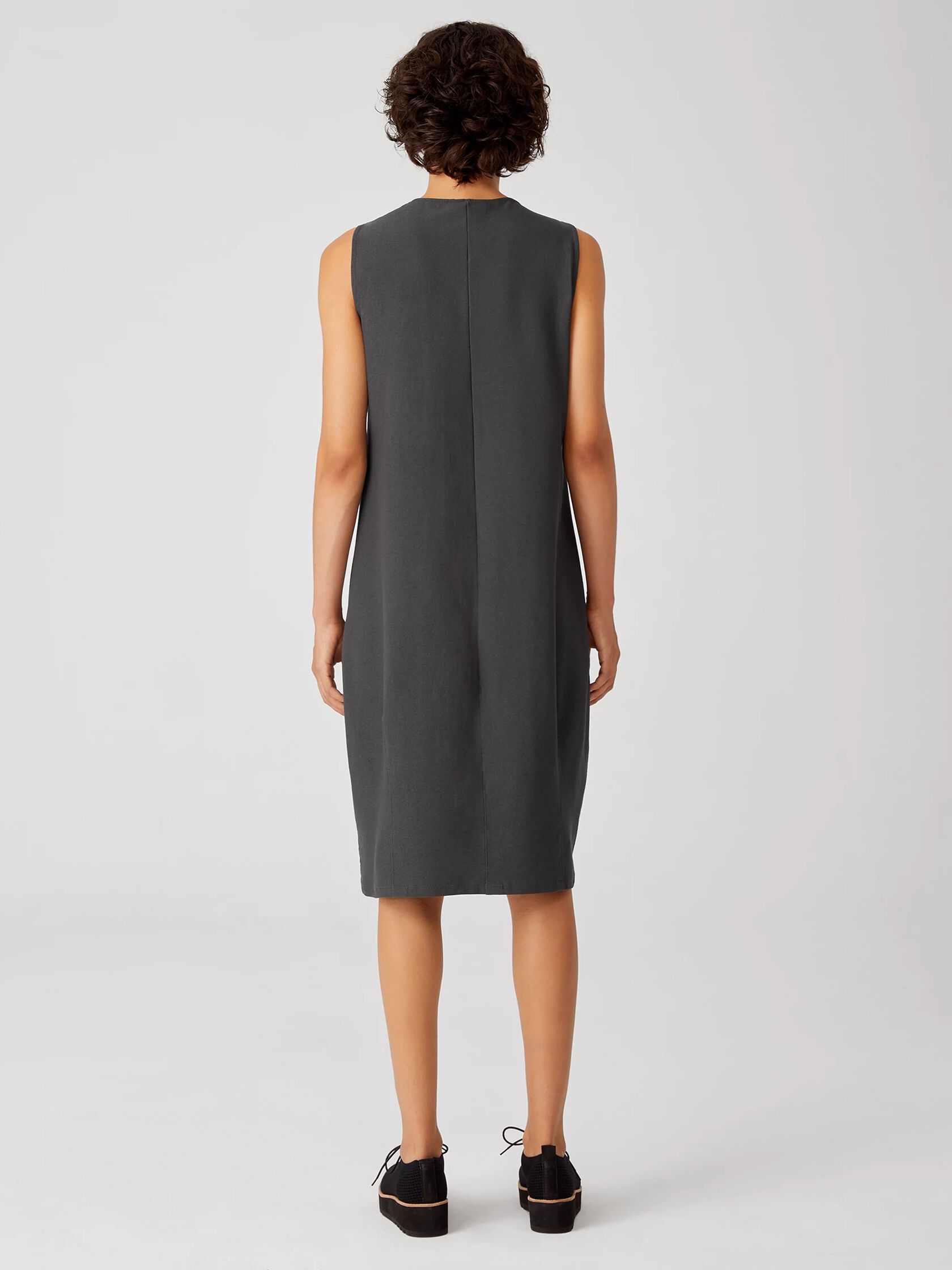 Washable Stretch Crepe Lantern Dress