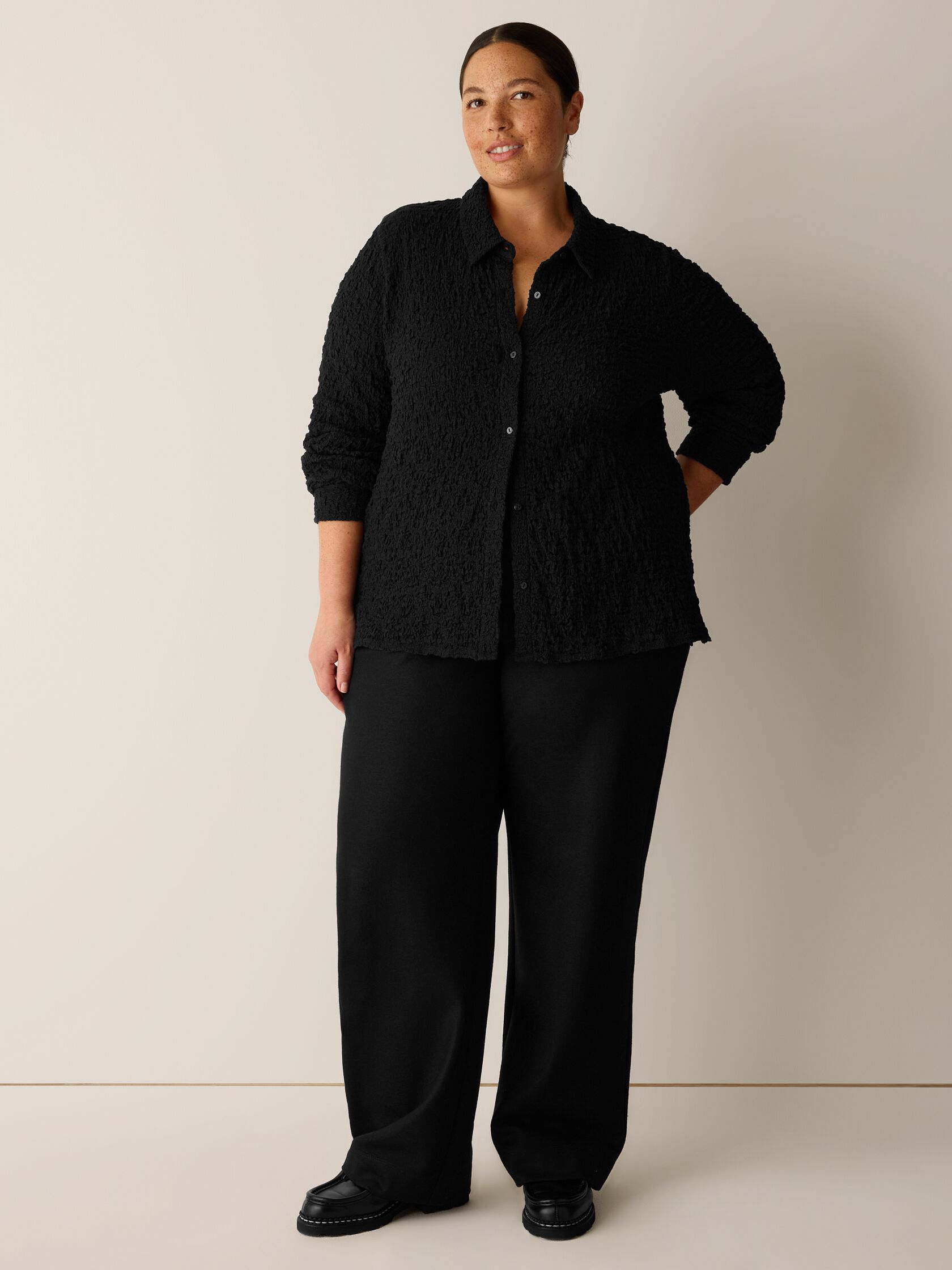 Bubble Jacquard Classic Collar Shirt