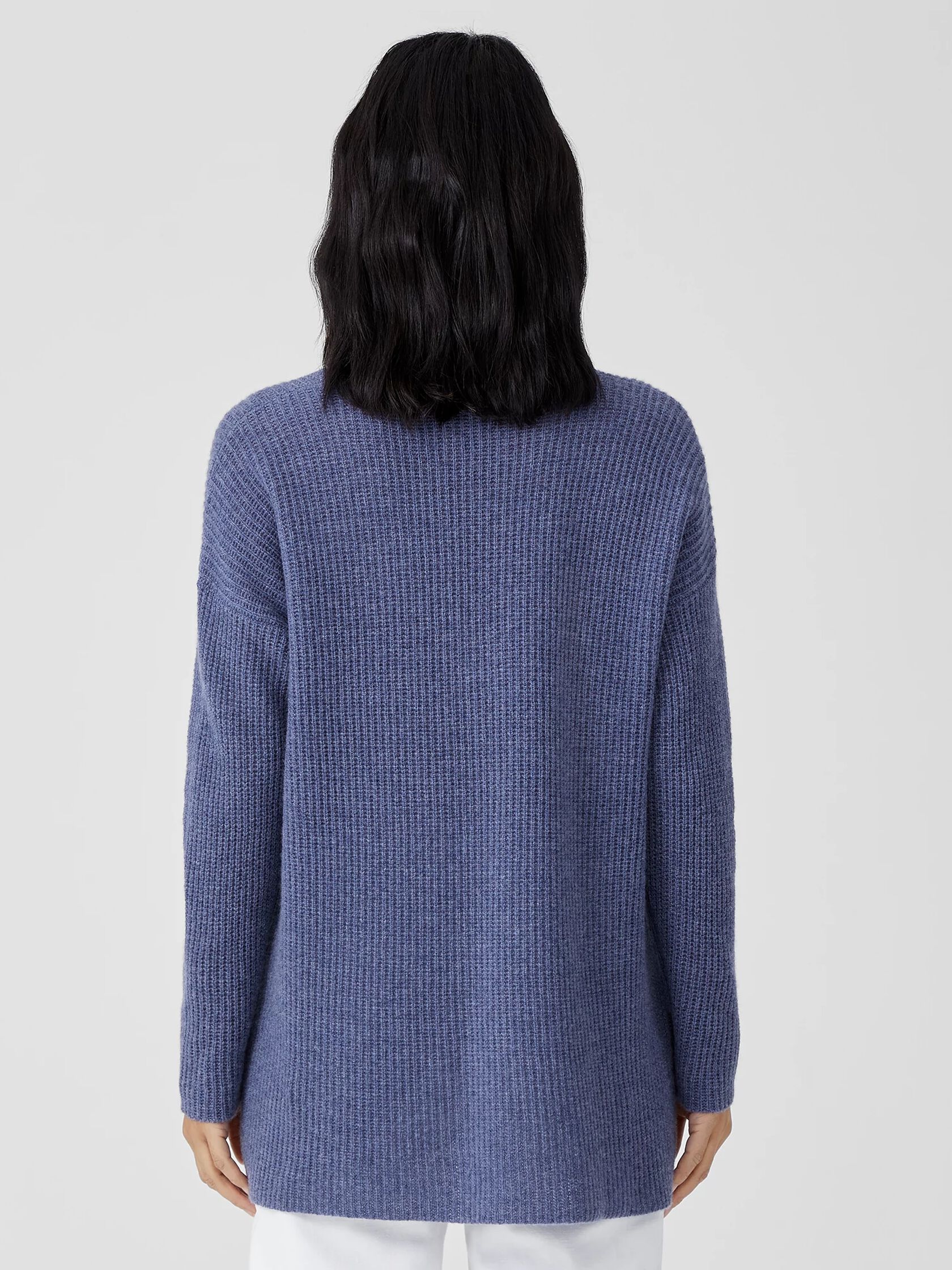 Italian Cashmere V-Neck Long Top