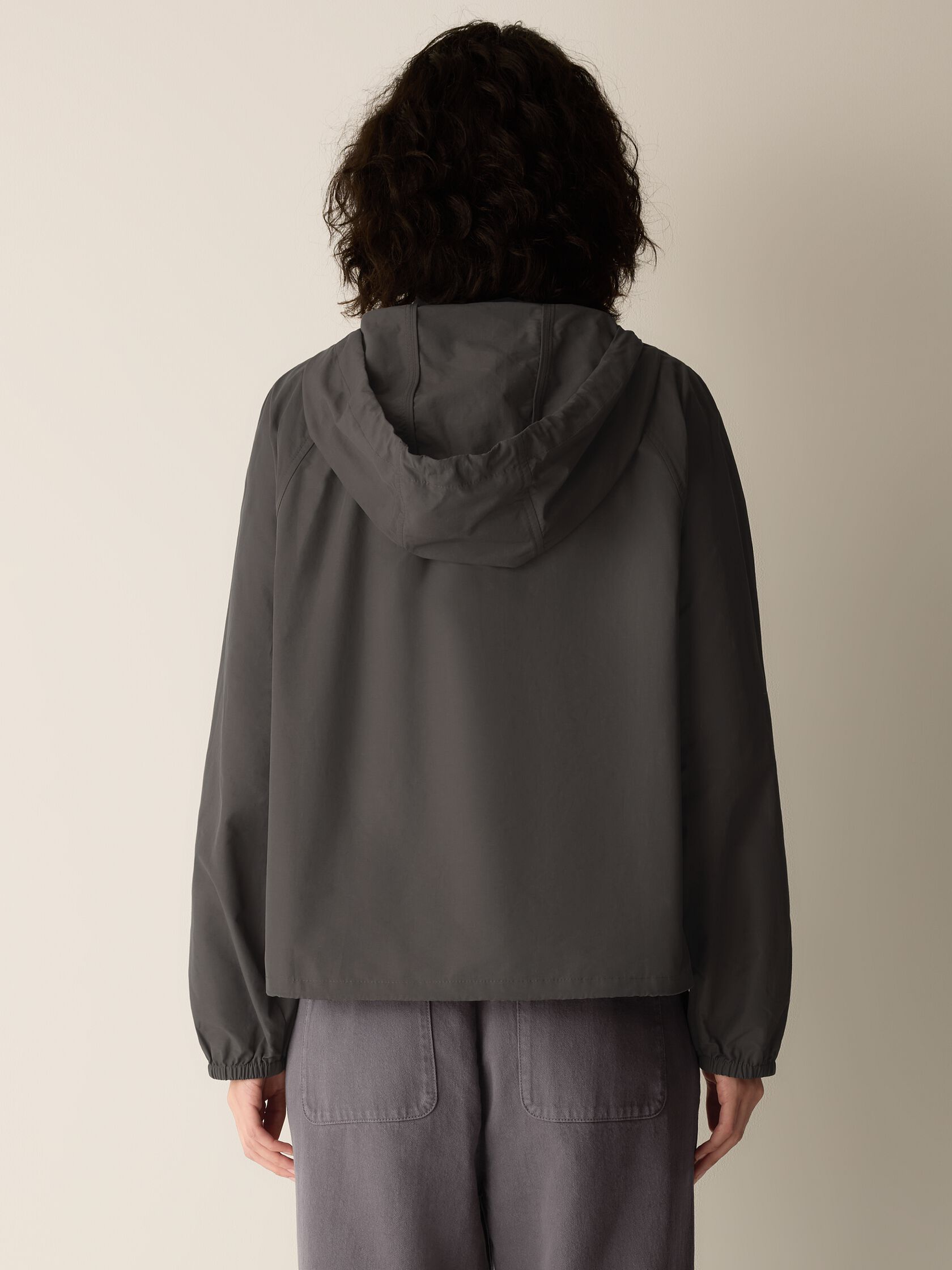 Light Cotton Nylon Hooded Coat