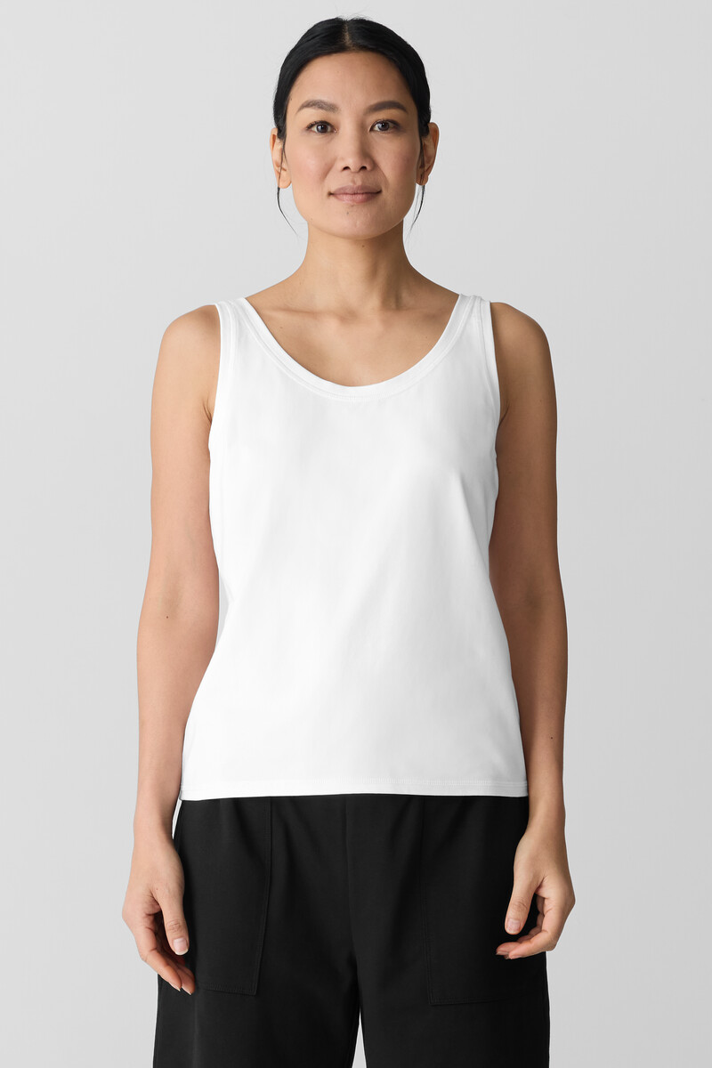 Pima Cotton Stretch Jersey Scoop Neck Tank Pima Cotton Stretch Jersey Scoop Neck Tank