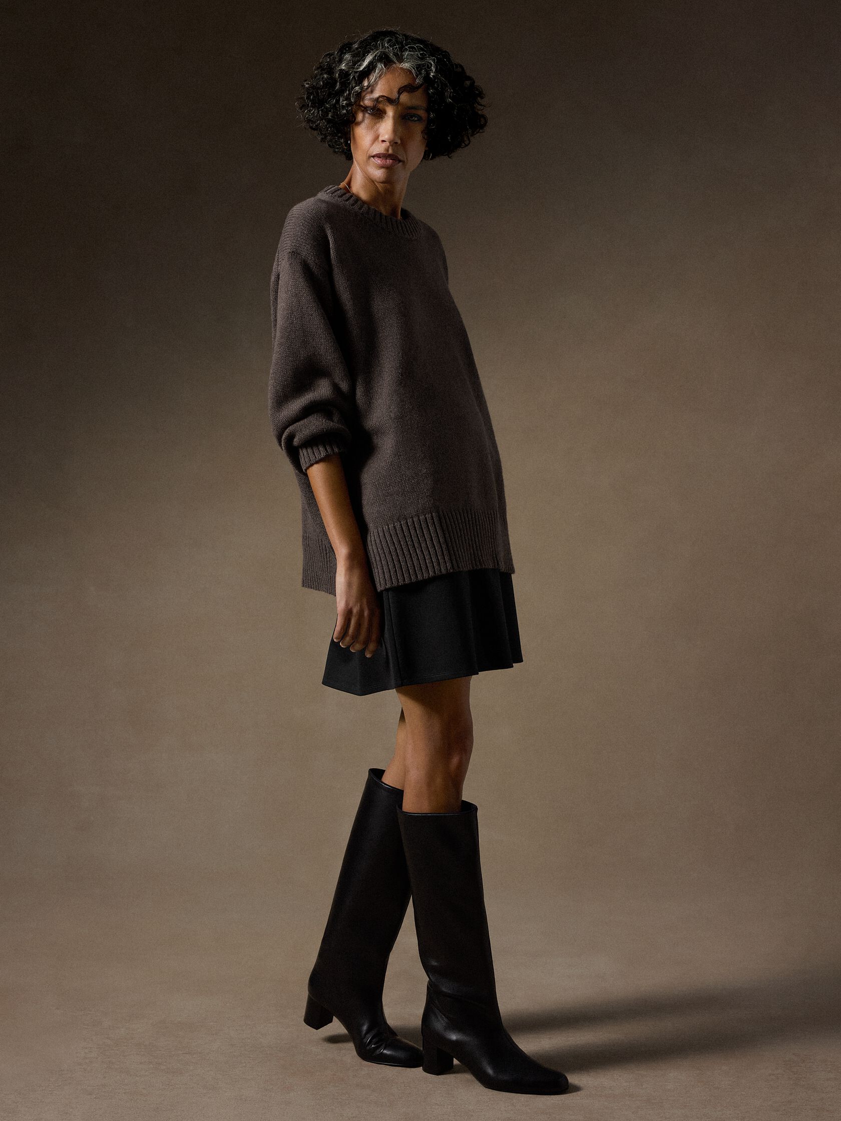 Washable Flex Ponte Flared Mini Skirt