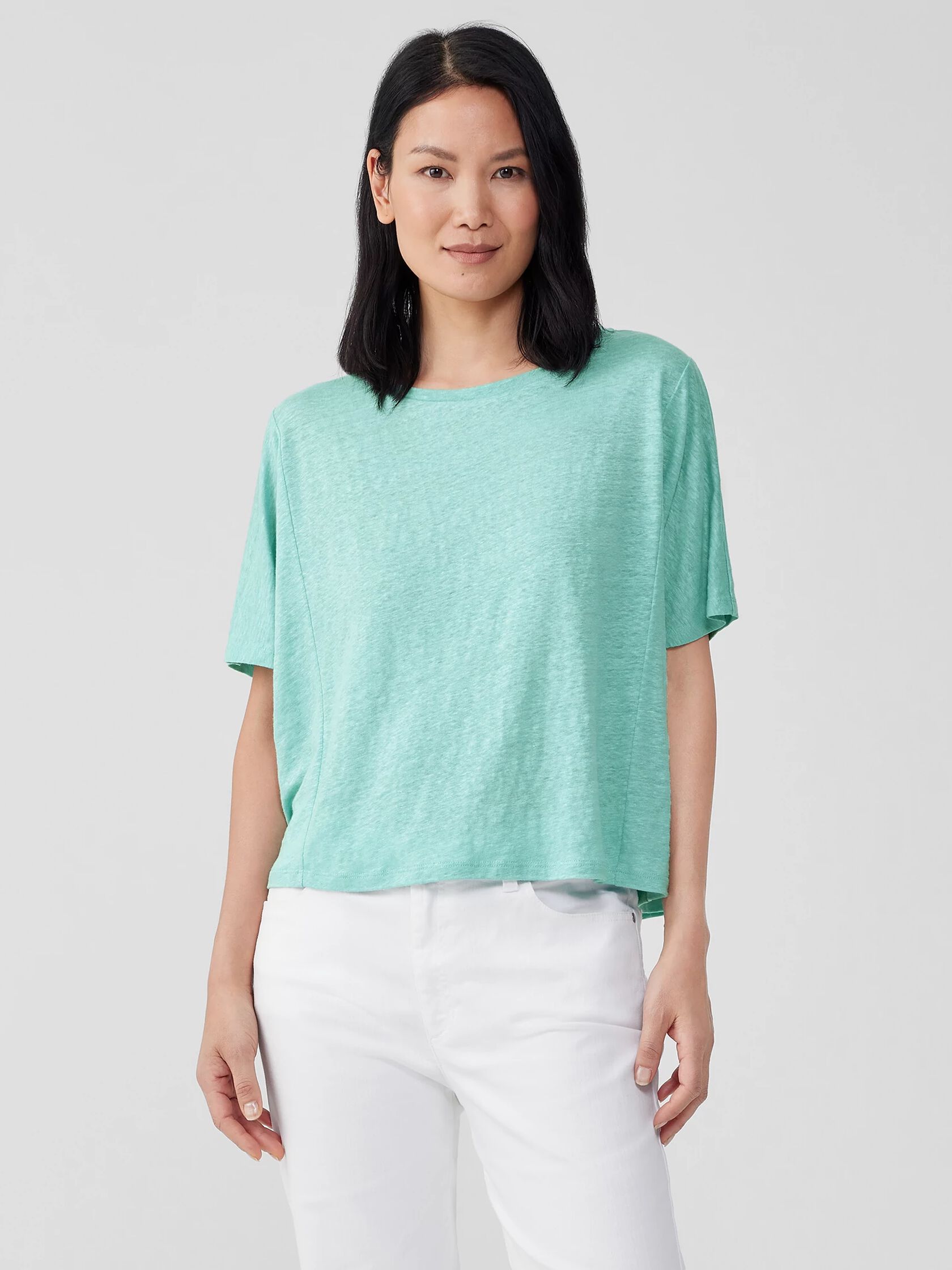 Organic Linen Jersey Round Neck Tee