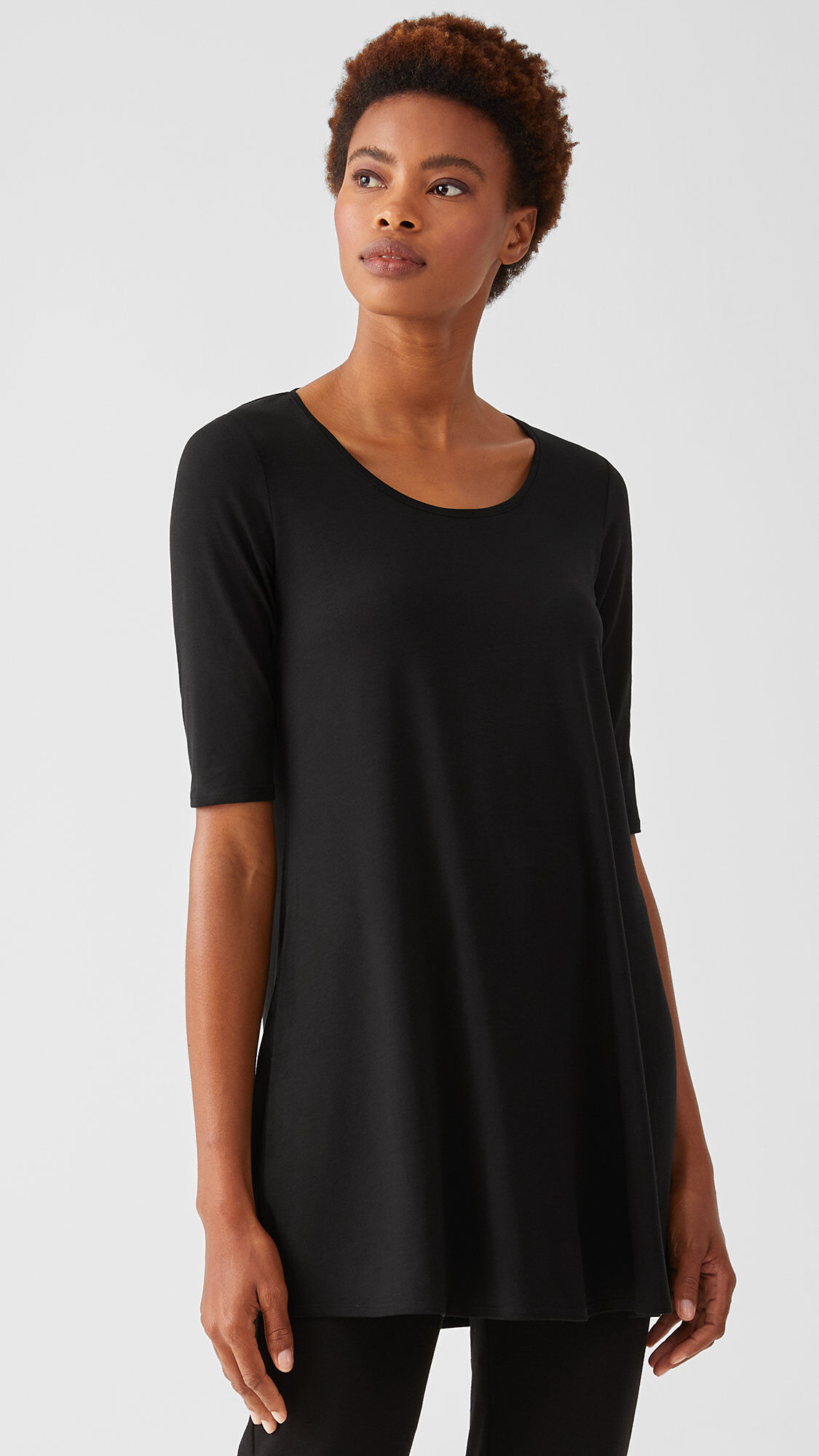 Fine Jersey Scoop Neck Tunic | EILEEN FISHER