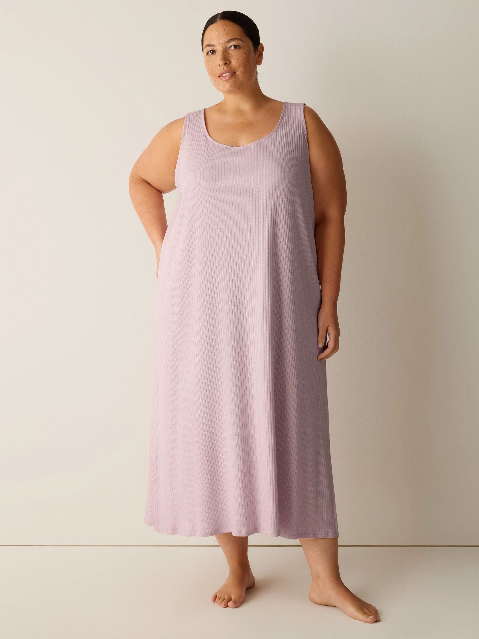 Organic Cotton Rib Tank Sleep Dress