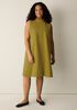 Organic Cotton Pucker Mock Neck Dress