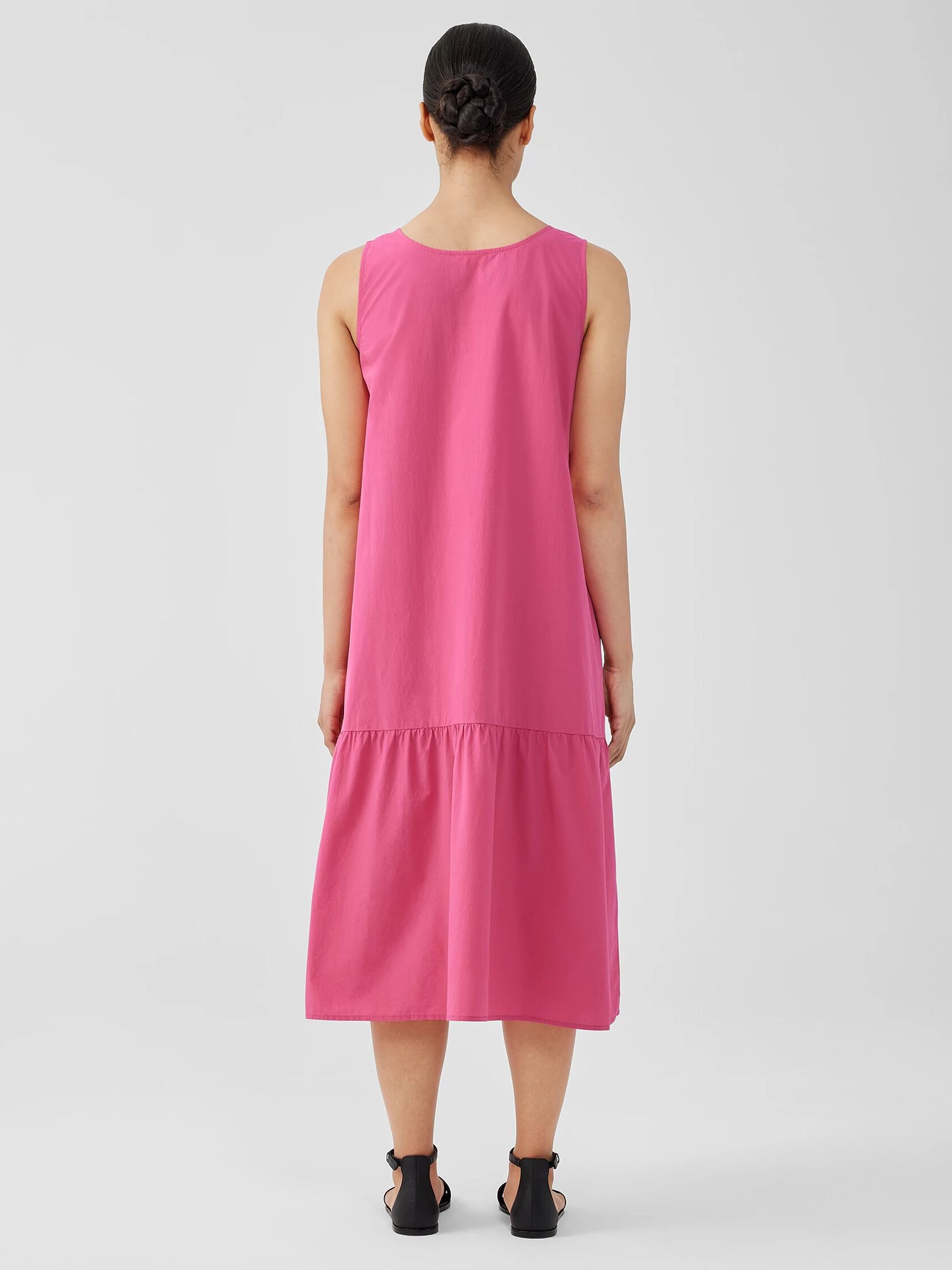 Washed Organic Cotton Poplin Tiered Dress