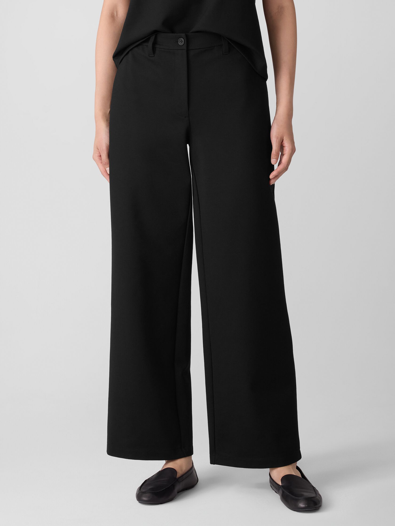 Washable Flex Ponte Wide Trouser Pant