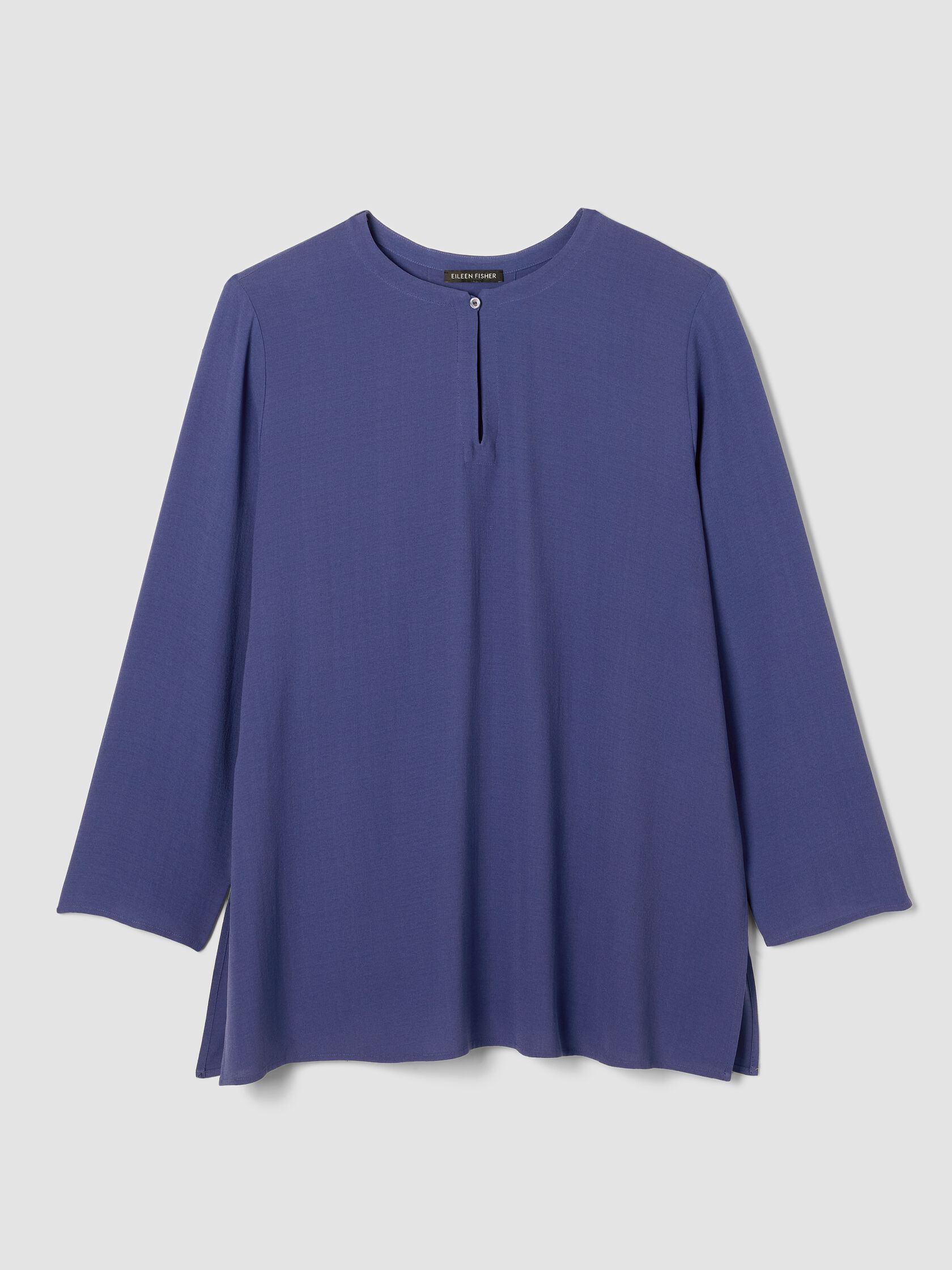 Silk Georgette Crepe Keyhole Top