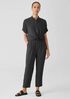 Puckered Organic Linen Tapered Pant