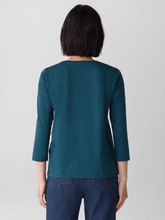 Organic Pima Cotton Jersey 3/4-Sleeve Tee