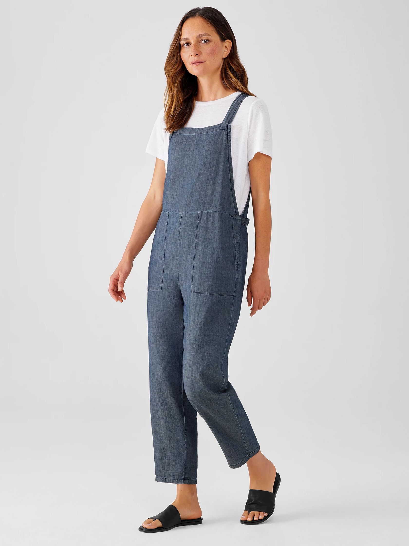 Airy Organic Cotton Twill Overalls | EILEEN FISHER