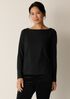 Stretch Jersey Knit Bateau Neck Top