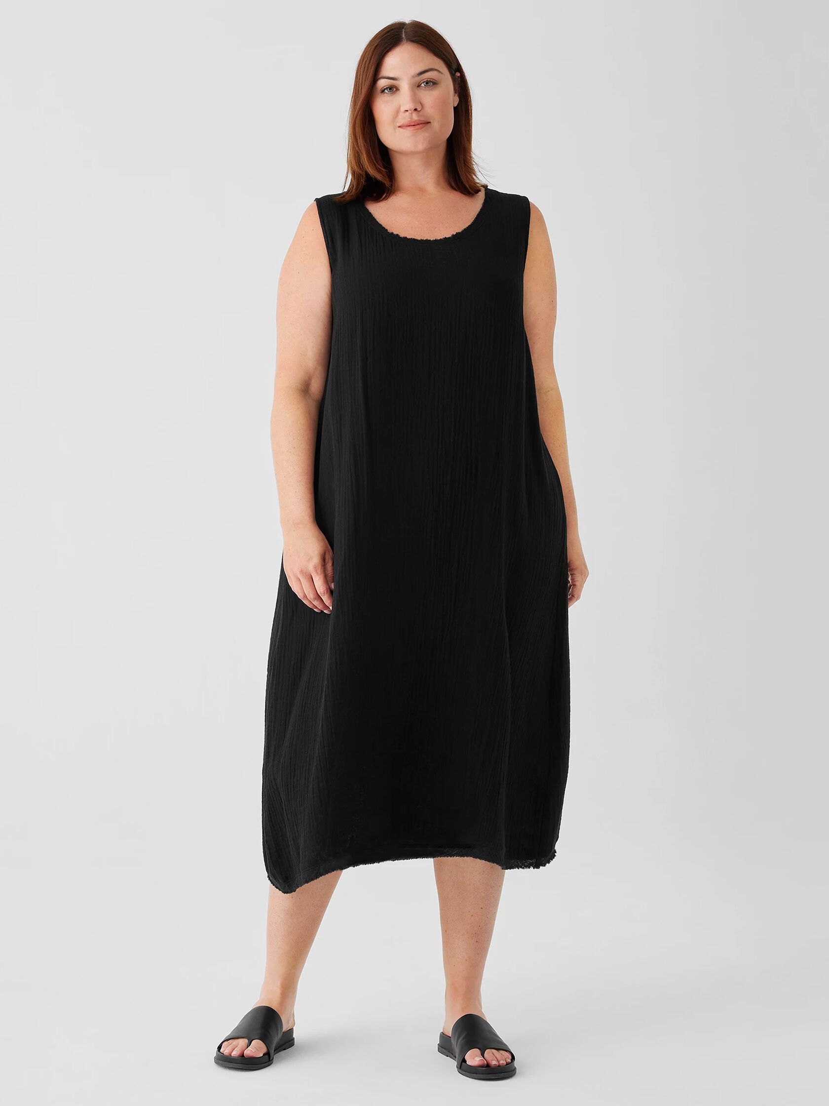 Organic Cotton Gauze Scoop Neck Dress