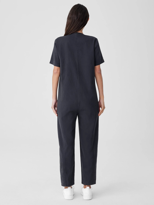 Cotton Hemp Stretch Lantern Jumpsuit