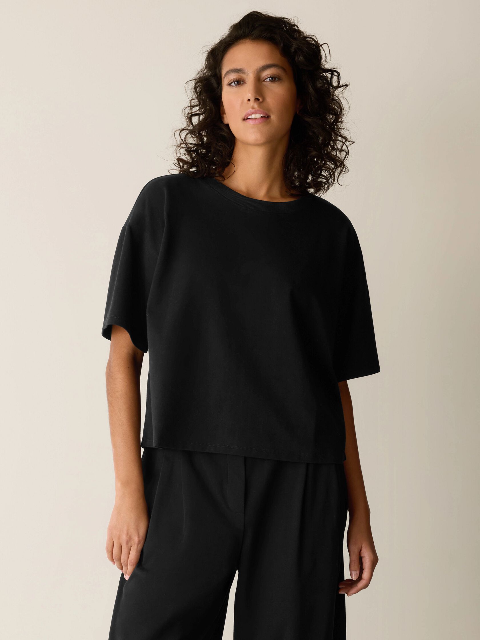 Pima Cotton Stretch Jersey Crew Neck Tee