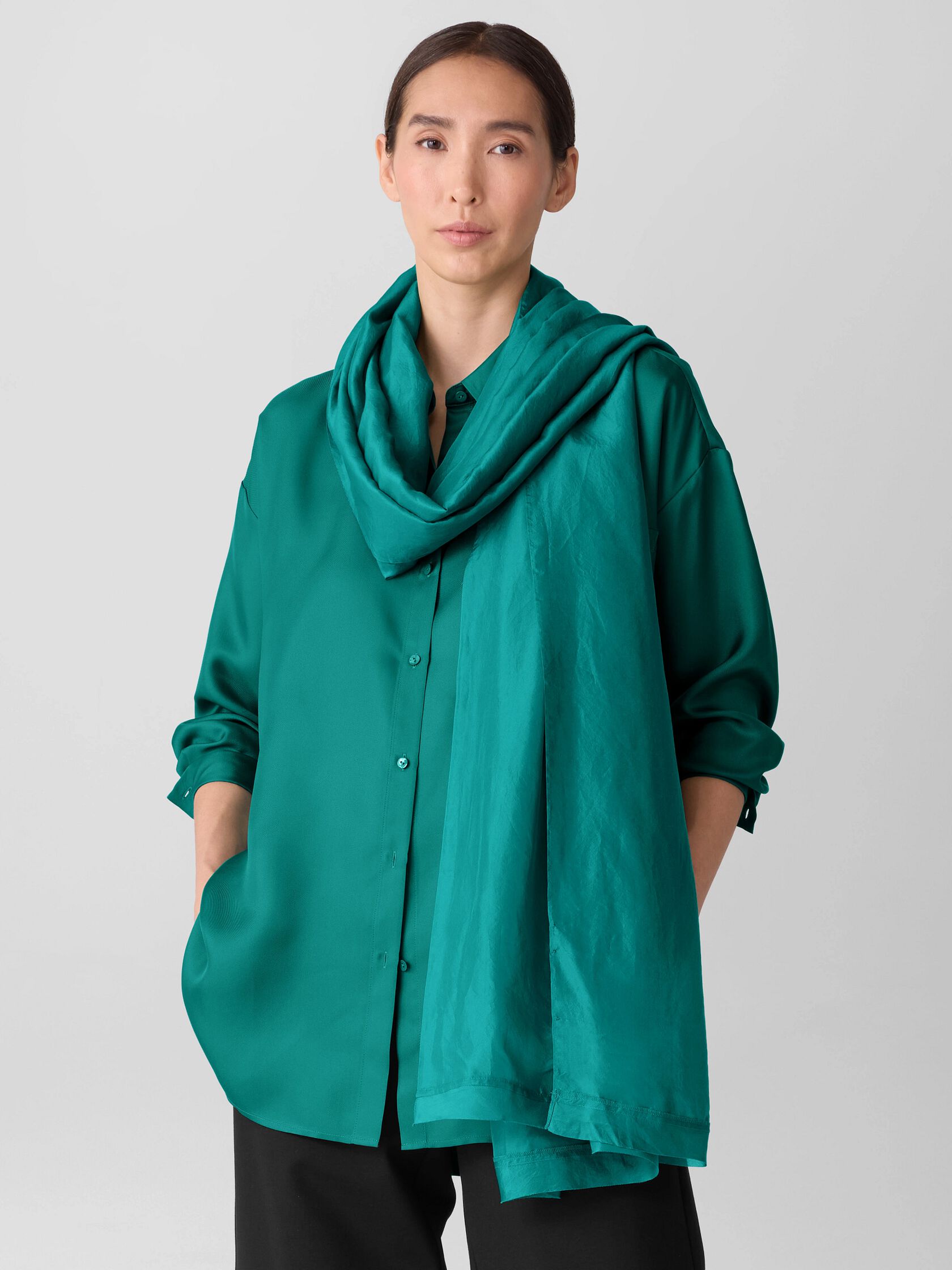 Washed Transitional Silk Parachute Scarf