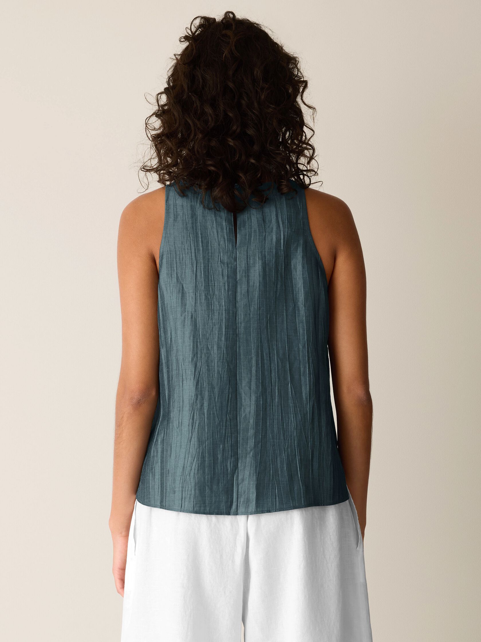 Linen Sheen Halter Neck Top